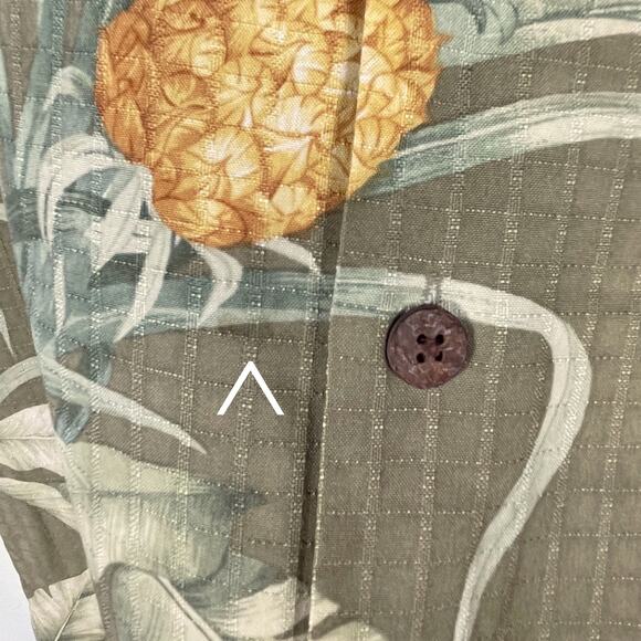 Tommy Bahama Silk Shirt Green Hawaiian Pineapple Button Short Sleeve Sz M Men's - Picture 5 of 7